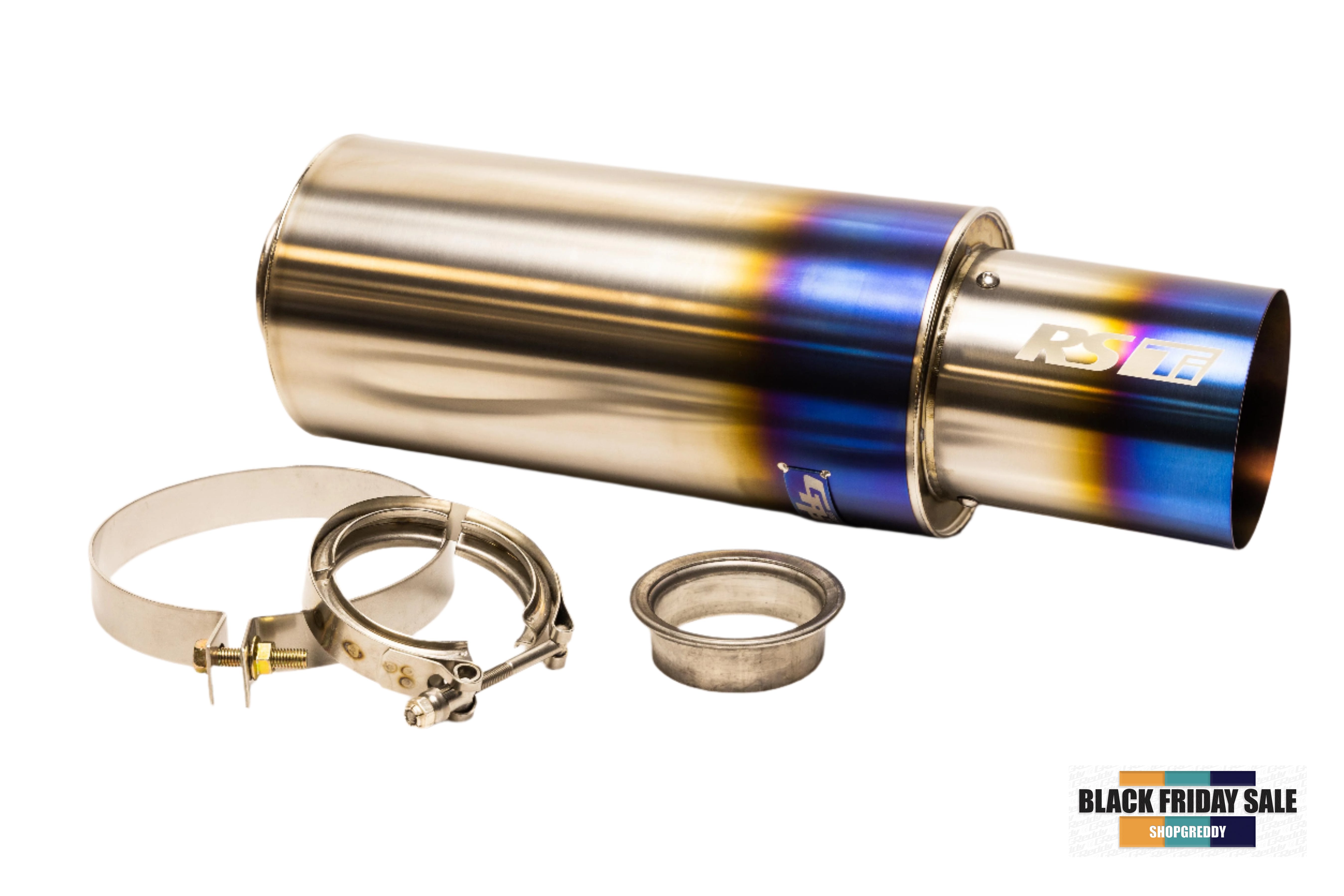 SALE - Round Universal 2.5" RS-Ti Titanium Muffler Set