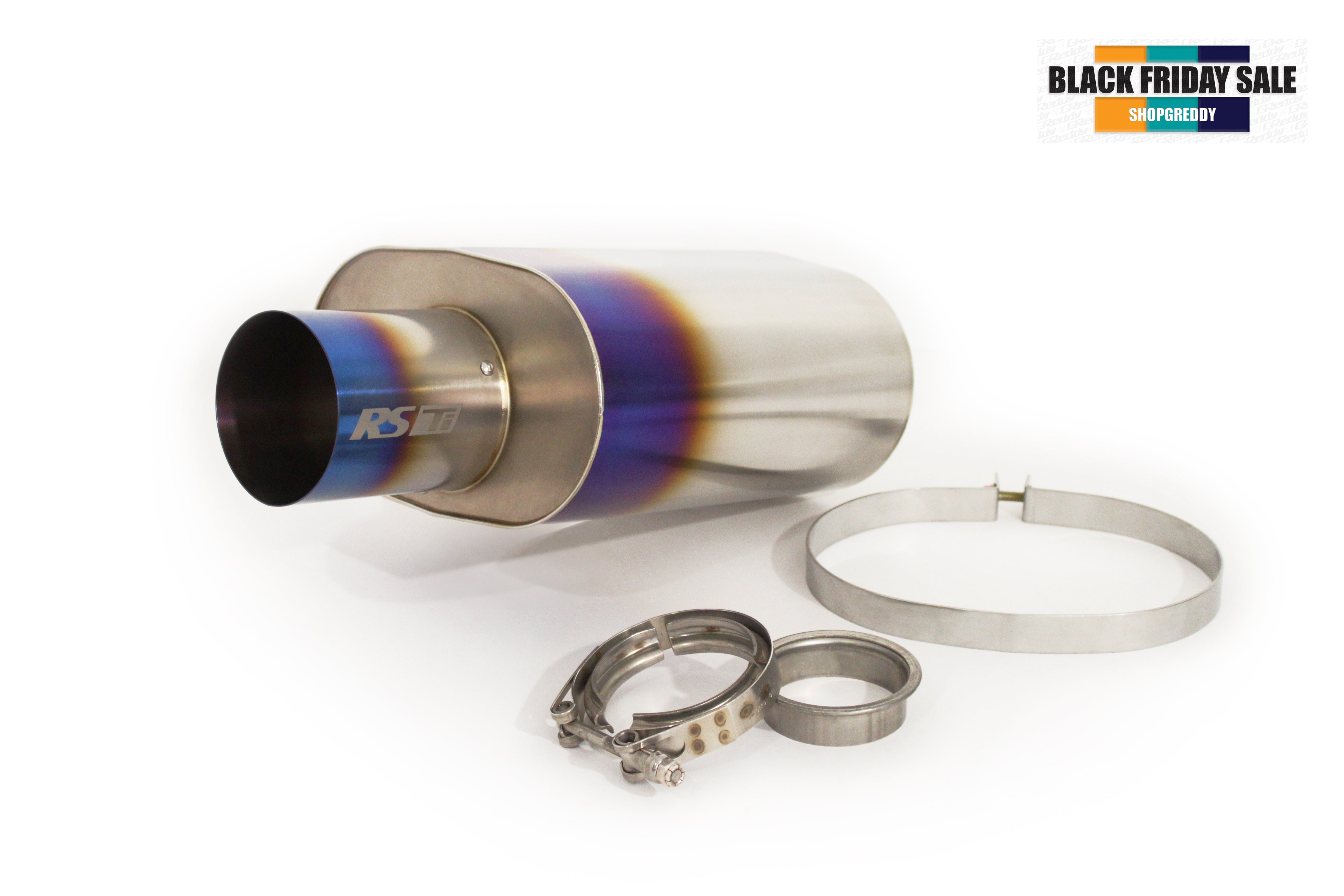 SALE - Oval Universal 2.5" RS-Ti Oval Titanium Muffler Set