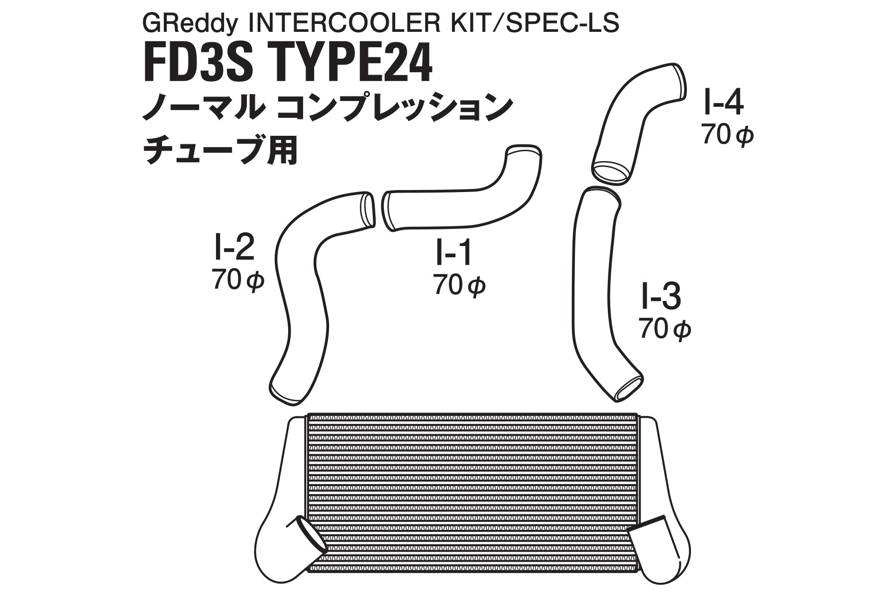 GREDDY INTERCOOLER KIT SPEC-LS T-24 FD3S FACTORY COMP - (12040422)