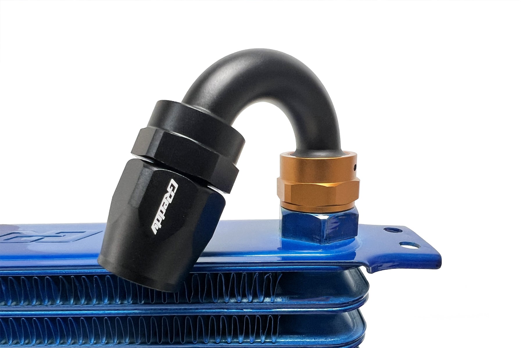 GReddy proprietary M18 x P1.5 O-ring direct -10 male Swivel Hose End(s) - Black / Gold anodized