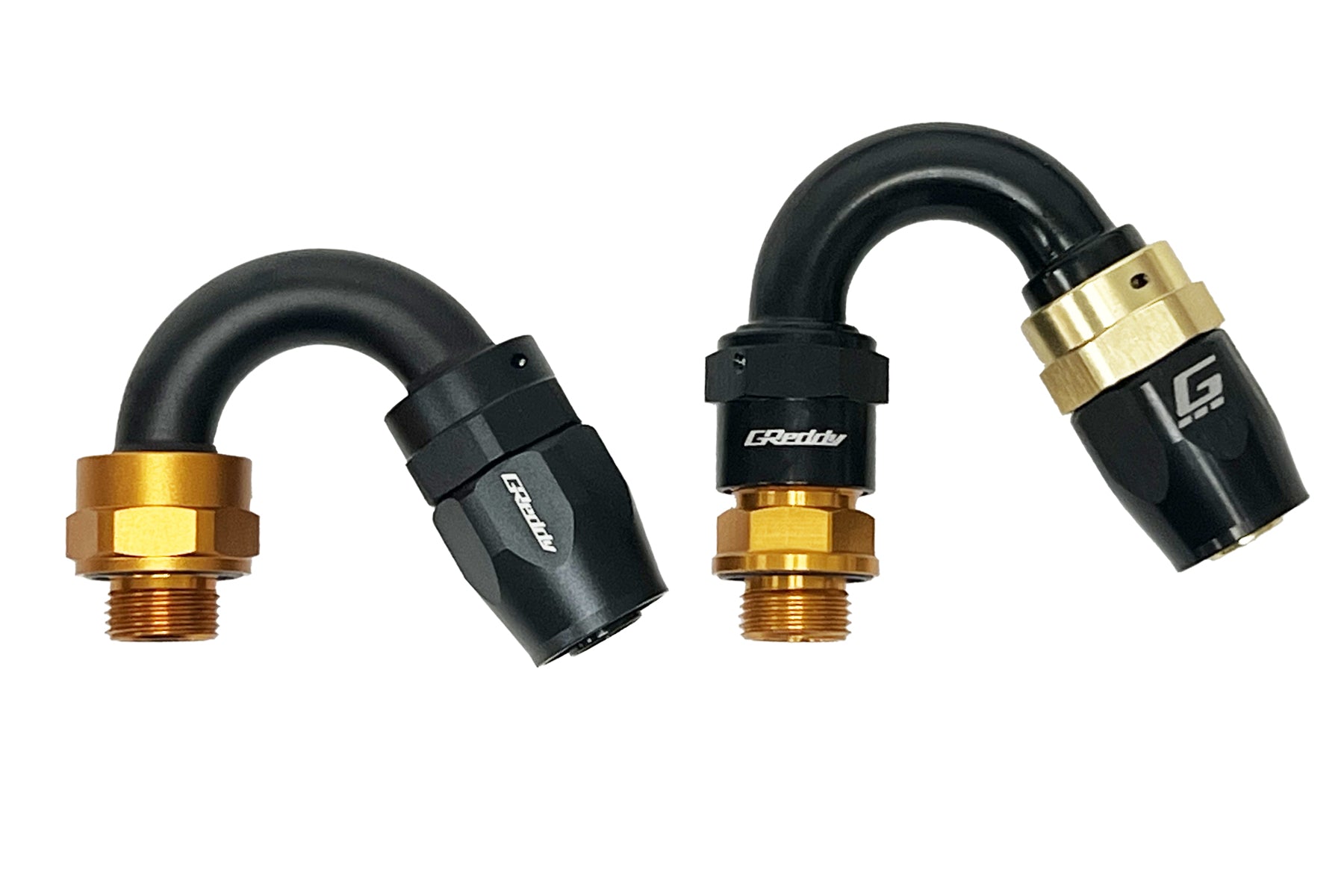 GReddy proprietary M18 x P1.5 O-ring direct -10 male Swivel Hose End(s) - Black / Gold anodized