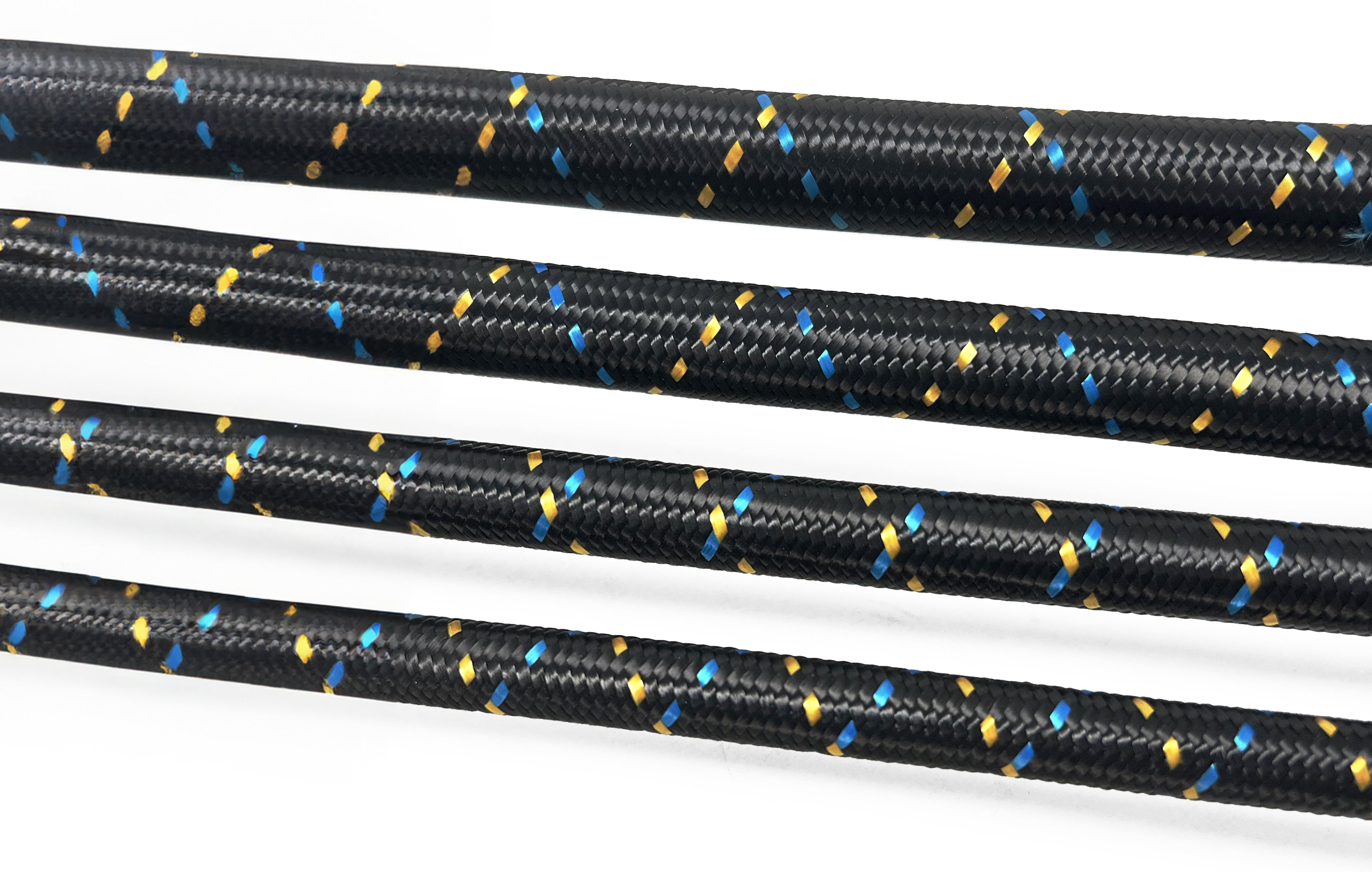 GReddy -4 Nylon Braided Hose(s) - Black / Gold / Blue