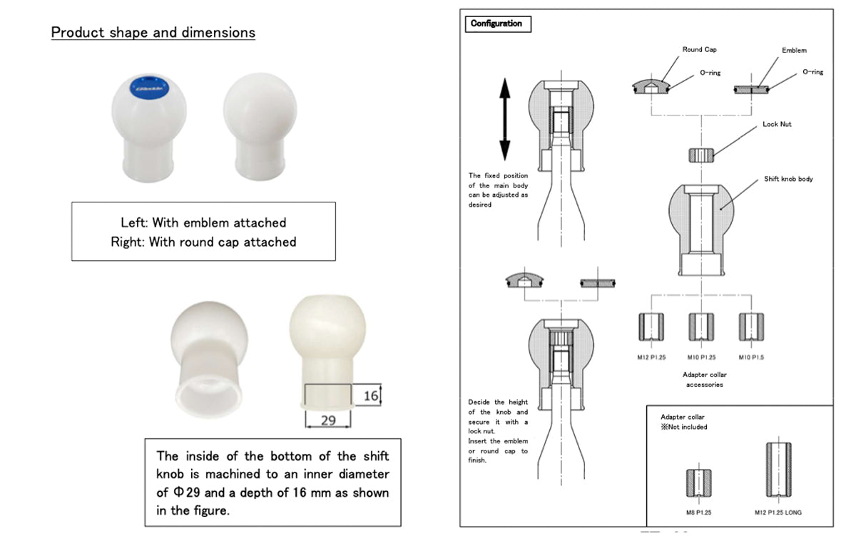 GREDDY DURACON SHIFT KNOB TYPE B - WHITE (14500592)