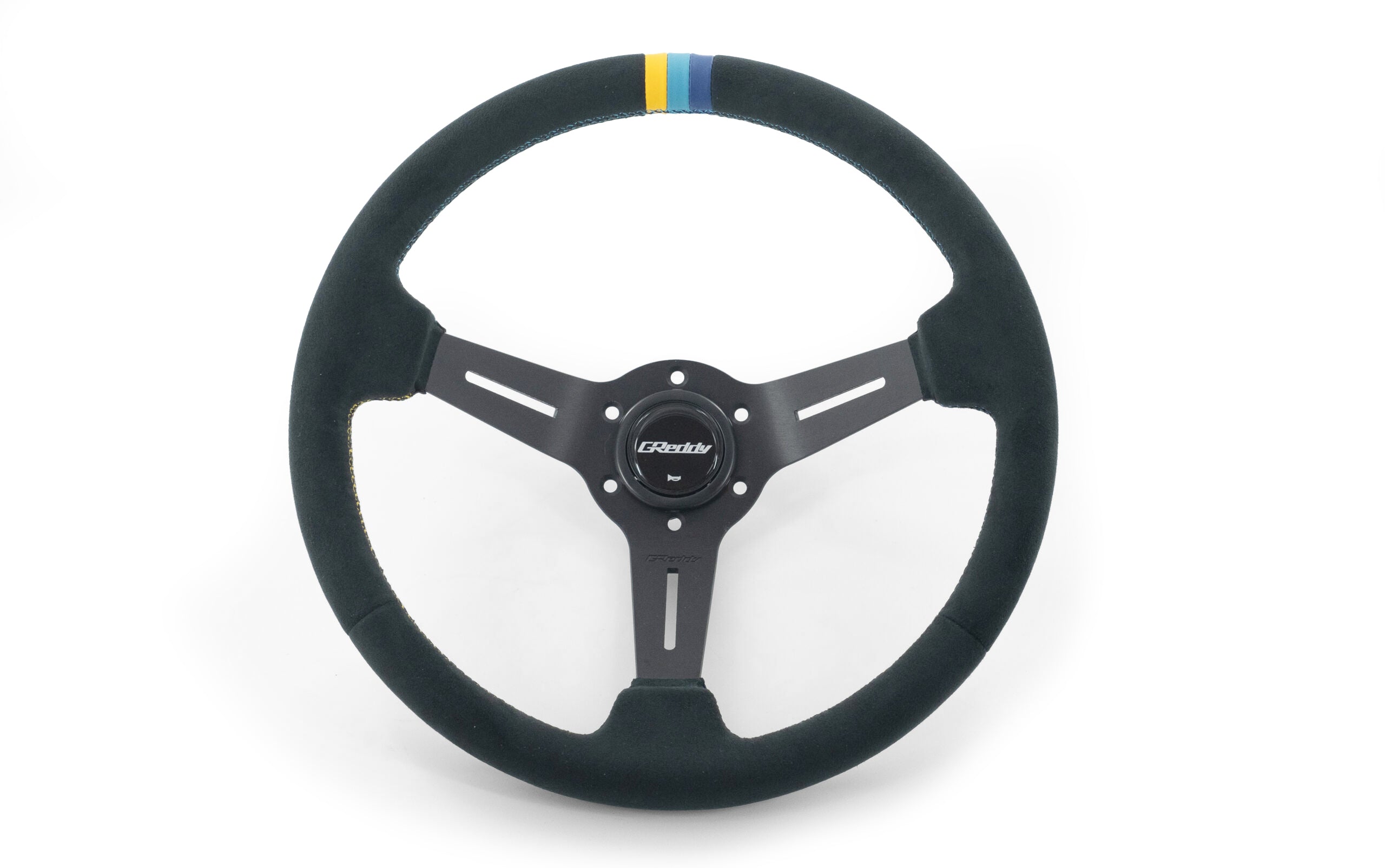 GREDDY SPORT STEERING WHEEL - SUEDE 3 STRIPE DEEP DISH - (16600014)