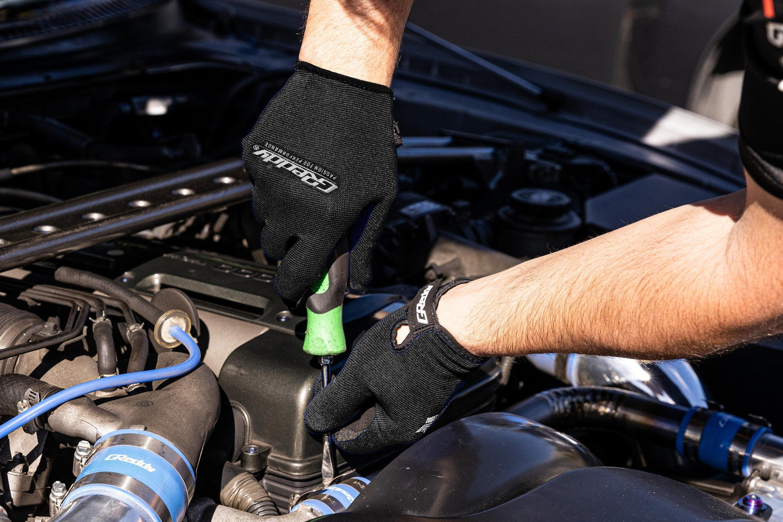 JDM GReddy "Passion for Performance" Mechanic's Gloves - Black - NEW Color way