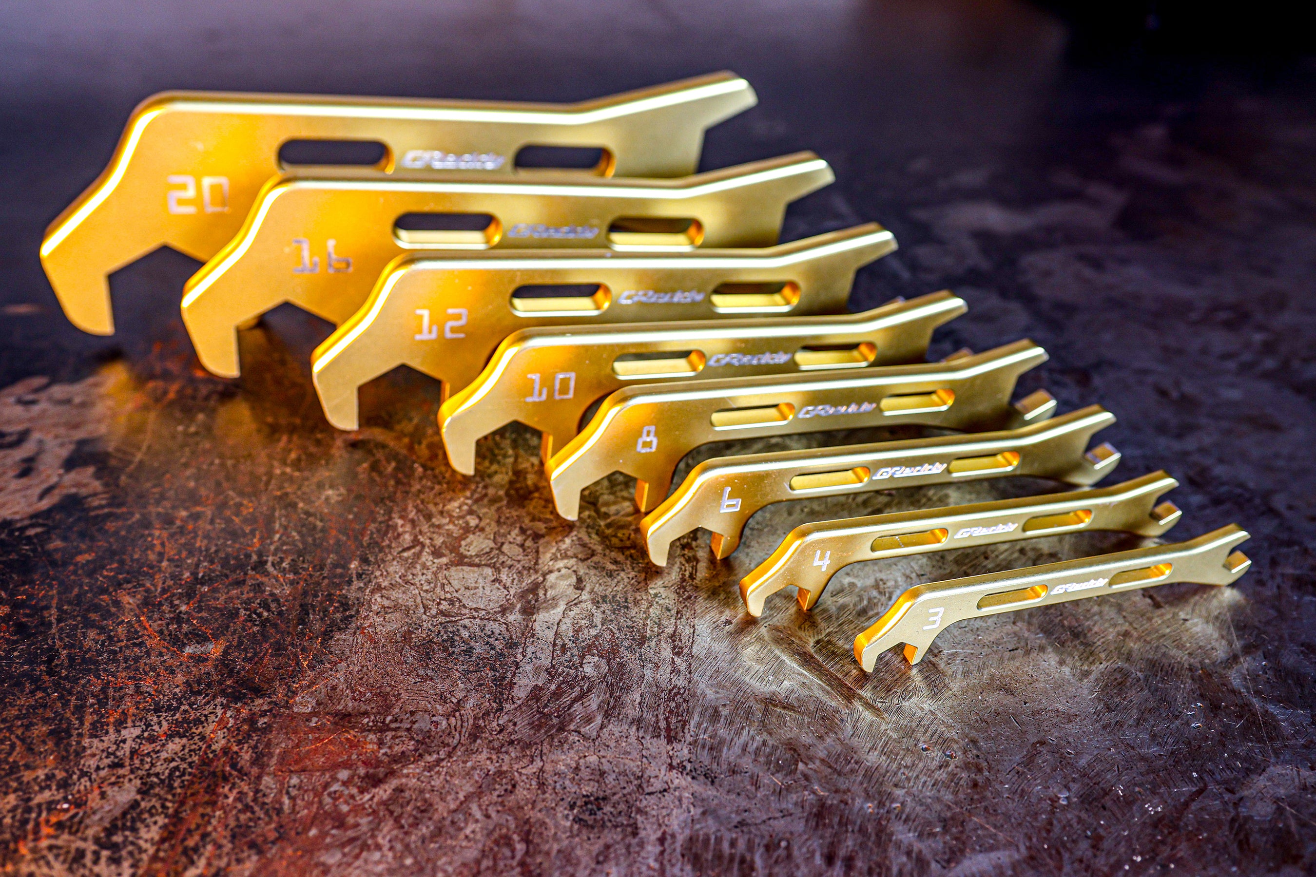 GReddy Angled AN Wrenches  - Gold Anodized