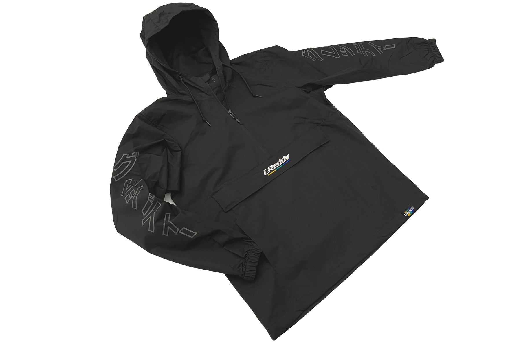 GReddy Understripe Nylon 1/4-Zip Hooded Jacket - Black