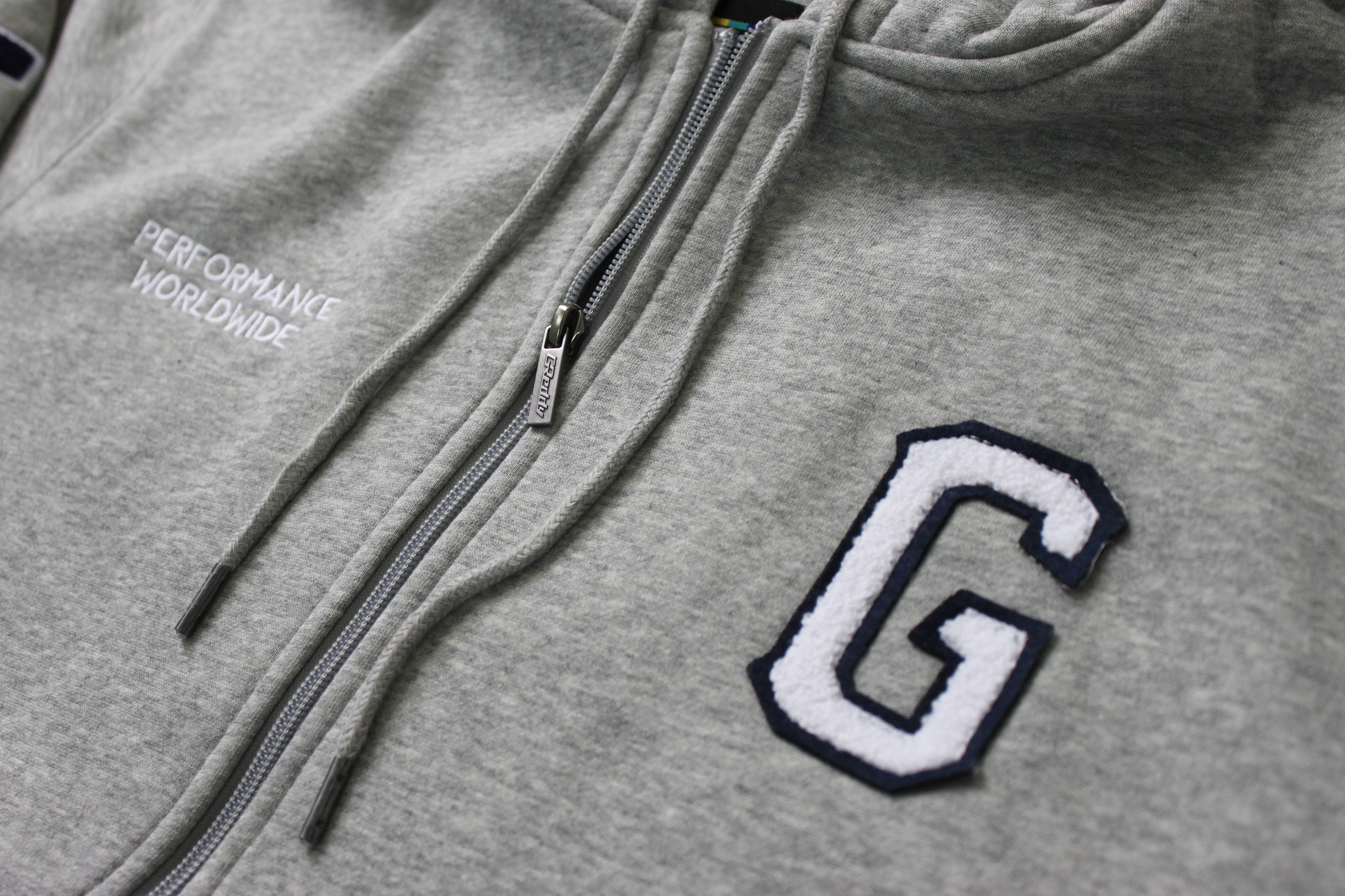 GReddy Varsity Zip-Up Hooded Fleece - Heather Grey