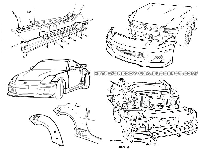 Nissan 350Z (Z33) GReddy GRacer Full Over-Fender Aero Kit