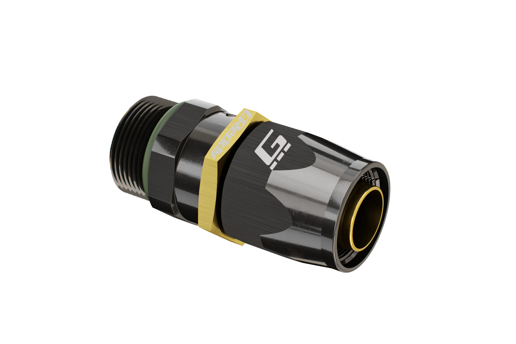 GReddy ORB male Straight Hose End(s) - Black / Gold anodized - (1210600 12810800 12811000 12811200)