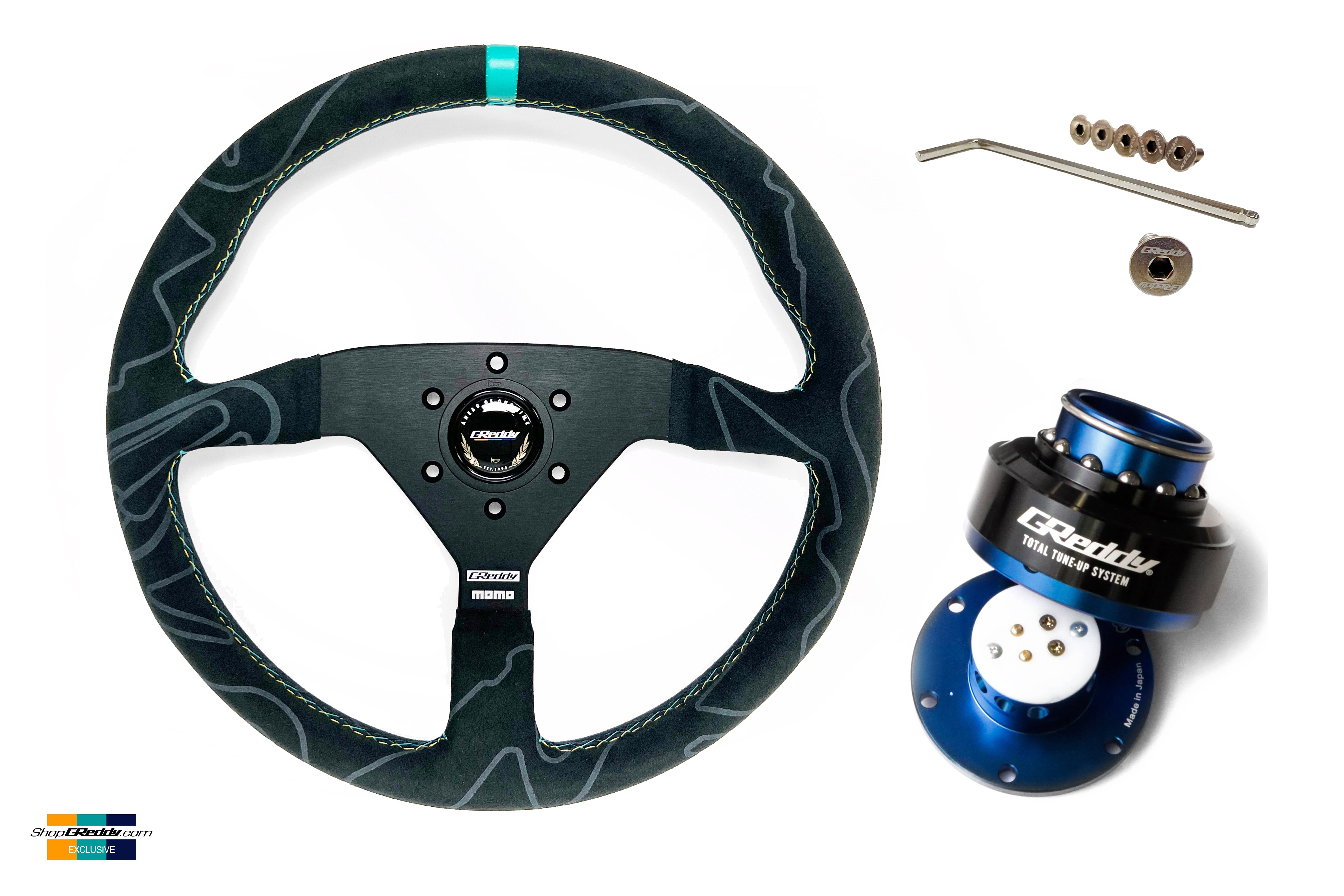 Limited Edition GReddy MOMO Alcantara Montecarlo Steering Wheel (350mm) - individually serialized