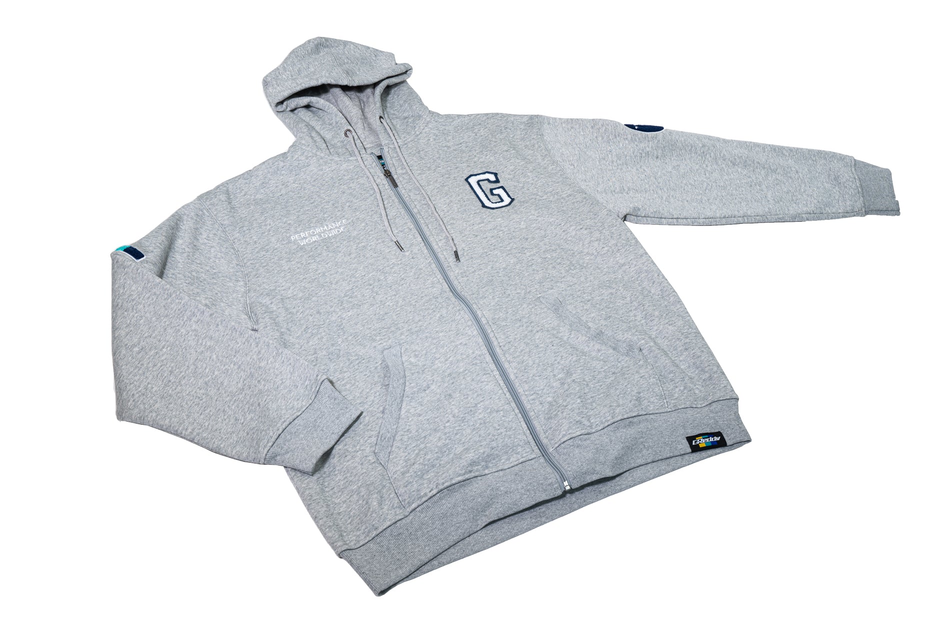 GReddy Varsity Zip-Up Hooded Fleece - Heather Grey