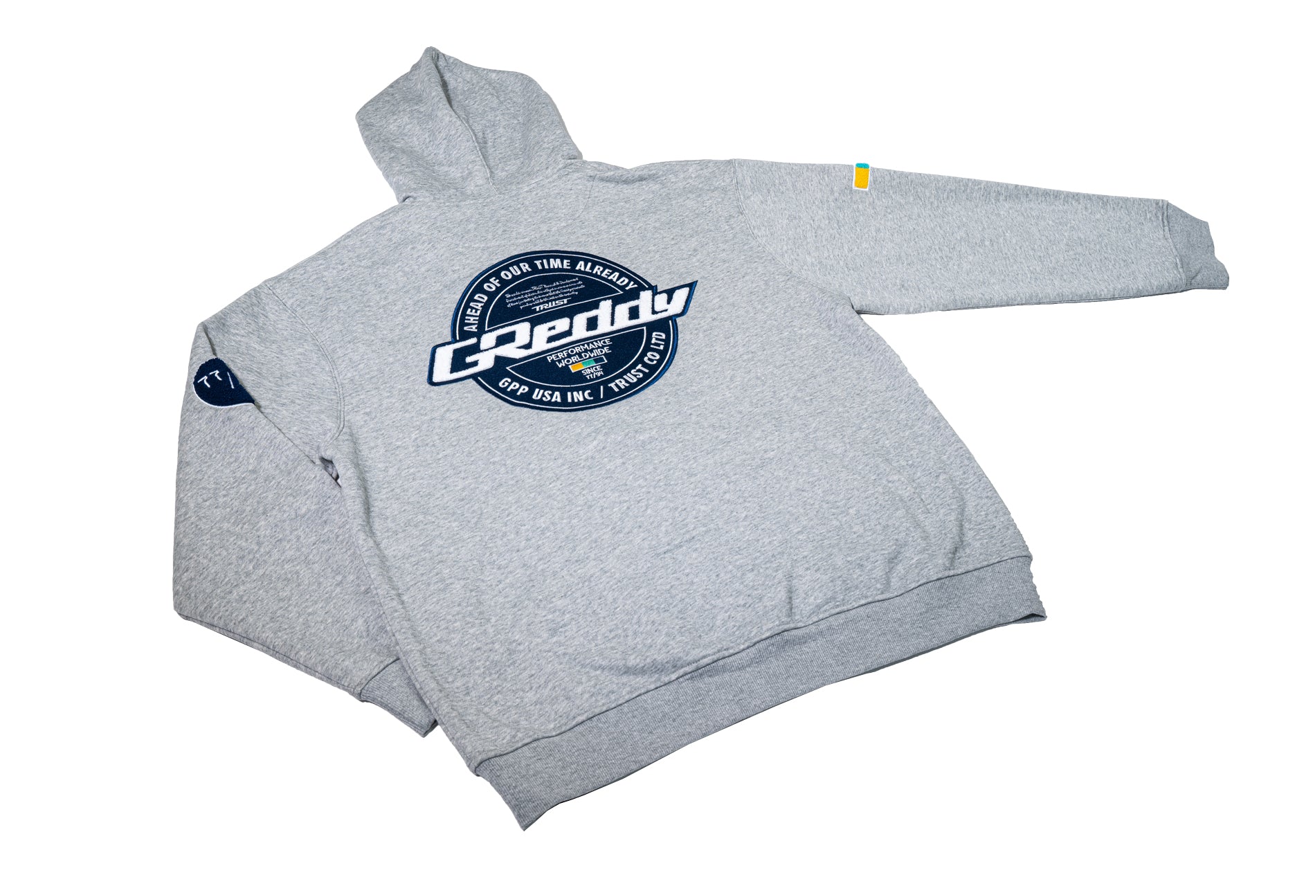 GReddy Varsity Zip-Up Hooded Fleece - Heather Grey