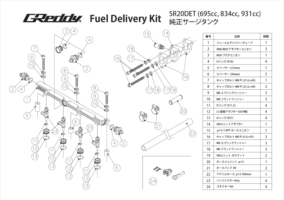 GREDDY FUEL DELIVERY KIT(s) SR20DET S14/S15 BLACK - (13923310 13923311 13923312)